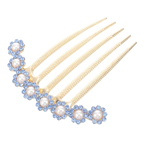 Gogogmee Elegant Rhinestone Pearl Hair Side Comb for Women Exquisite Wedding Hair Accessory for Birthdays Anniversaries and Special Occasions Lightweight Versatile Hairpin