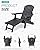 ZHUSI Folding Adirondack Chairs Set of 2 with Retractable Ottoman, Adjustable Adirondack Chair with 2 Cup Holders, Outdoor Chairs for Porch Patio Lawn Balcony Weather Resistant, Black