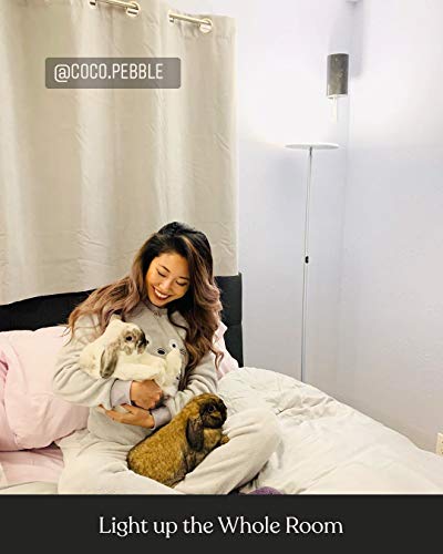 Brightech Sky Led Floor Lamp, Torchiere Super Bright Floor Lamp For Living Rooms & Offices - Dimmable, Tall Standing Lamp For Bedroom Reading - White #TOP2