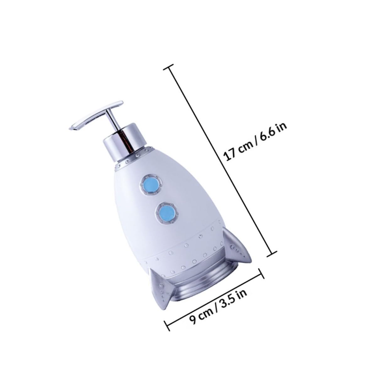 Zerodeko Dispensador de Jabón Bomba en Forma de Cohete 400 Ml, Botella Recargable para Gel de Ducha y Champú, Diseño Portátil para Baño y Viaje, Material Duradero y Resistente