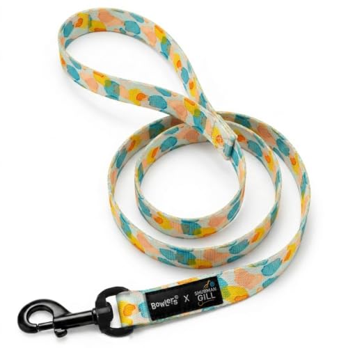Image of Bowlers Dog Leash for Small, Medium & Large Dogs | Green & Yellow Design | Durable Nylon Pet Walking Lead | Strong Metal Hook | Comfortable Grip for Daily Walks & Training