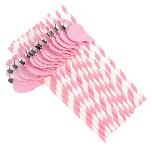 Set de 25 Pitillos de Papel Flamingo Biodegradables miniatura 1