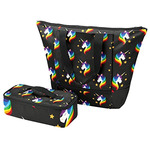 Sac à main et sac isolant de voyage pour pique-nique et travail au motif fleurs