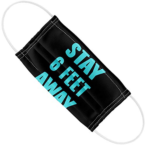 Popfunk Stay 6 Feet Away 1-Ply Reusable Face Mask Covering with Adjustable Nose Wire, Unisex