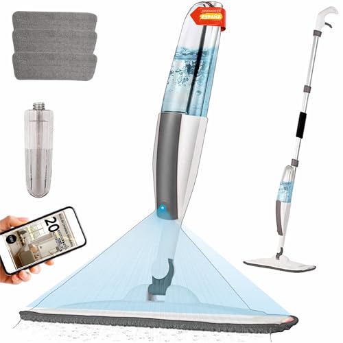 Mopa con Puverizador Fregona Microfibra HydroSpray360, Mopas de Limpieza Suelos, Fregasuelos Hogar y Cocina, Friegasuelos Limpieza Hogar