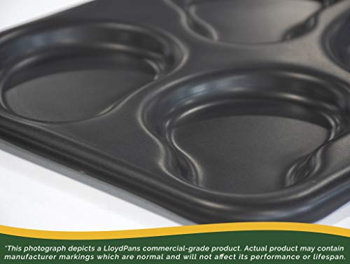 LloydPans Egg Pan, 9.5 x 11 Inch 4-Cavity Irregular Egg Pan, Pre-Seasoned PSTK