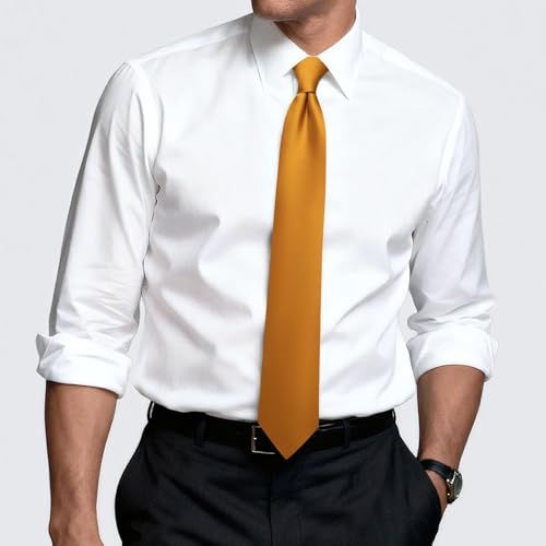 Image of Hi-Tie Men's Extra Long Solid Satin Tie Set 63 Inch /70 Inch Formal Necktie