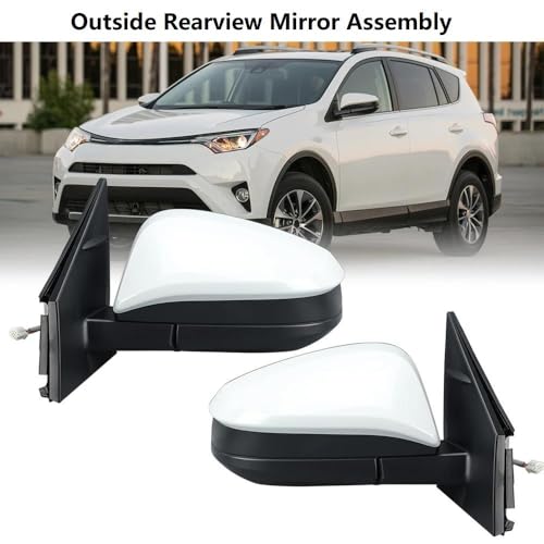 Rétroviseur latéral résistant aux chocs pour Toyota RAV4 version US blanc perle - 2