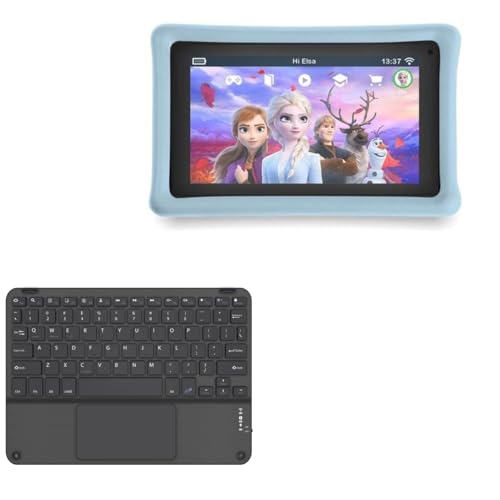 BoxWave Keyboard Compatible with Pebble Gear Kids Tablet - SlimKeys Bluetooth Keyboard with Trackpad, Portable Slim TouchPad - Jet Black