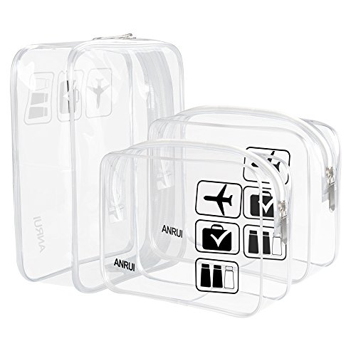 clear toiletry bag for air travel boots Makeup Bag, TSA & Stadium- Approved, Preto Black Away Case, Hudson+Bleecker With instant visibility Btl Clear PVC Toiletry Bag
