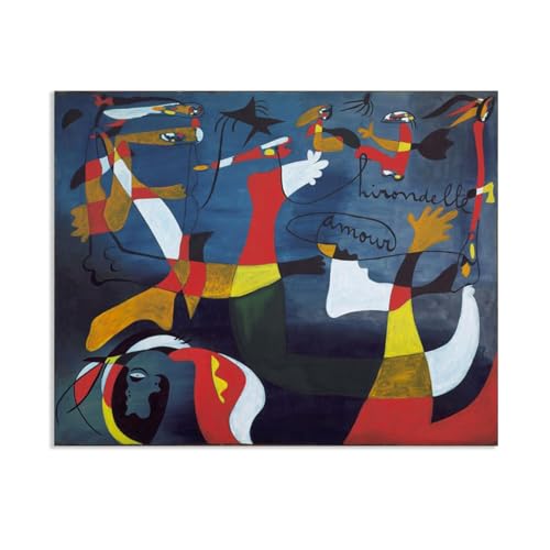 Affiche Miro Hirondelle Amour Décoration Murale Salon 65x50