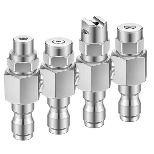 KOLIBROX Soft Wash System - 4 Way Tip Holder for Pressure Washer - 4 GPM Pressure Washing Nozzles - Versatile Attachment for Soft Washing - Perfect for Car, Roof, Wall & Floor Cleaning