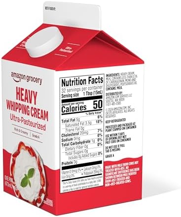 Amazon Grocery, Heavy Whipping Cream, Ultra-Pasteurized, 16 Fl Oz - 4
