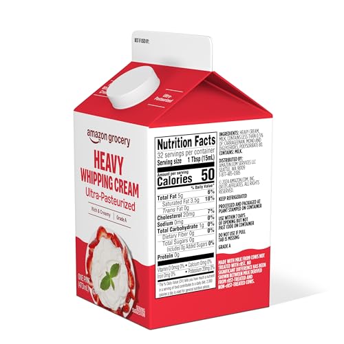image for Amazon Grocery, Heavy Whipping Cream, Ultra-Pasteurized, 16 Fl Oz, 16 