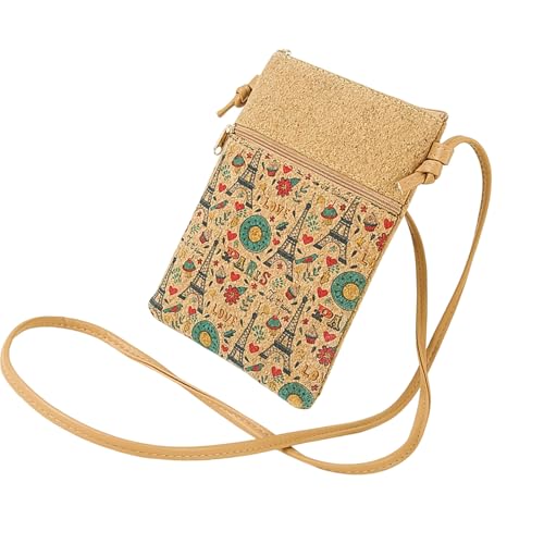 SkyPOOU Bolso bandolera con estampado de flores para mujer, monedero pequeño para el hombro, elegante bolso cruzado para todos los días a juego para mujer, Torre de hierro