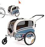 SEPNINE® Hundeanhänger für Fahrrad, 2 in1 Fahrradanhänger Hunde,Haustier Transportwagen Anhänger für Jogger und Fahrrad Kann Haustiere bis zu 30 kg tragen