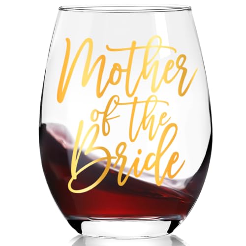Ymzkpoa Wedding Gifts for Mothers, Mother in Law,Women,Mother of The Bride Stemless Wine Glass, Wedding Gifts for Mom From Daughter,Champagne Weddings Toasting Glass,Bridal Shower Gift -71