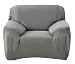 SK Studio Moderner Stil Stretchhusse Hussen Für Sofa Couchhusse Sofabezug Bi-Elastische Feste Farbe 3 Sitzer 190-230CM Grau