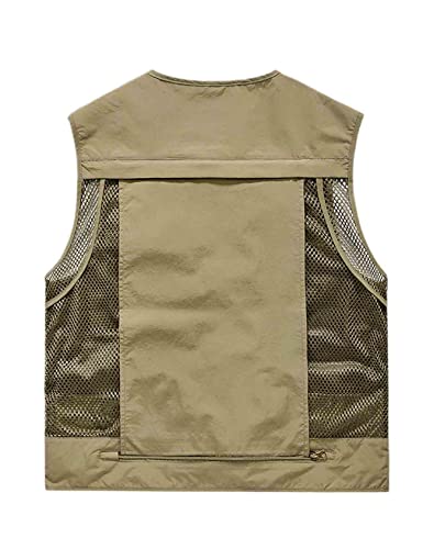 Perbai Men's Outdoor Utility Cargo Fishing Vest Pockets Summer Work Photo Safari Vest Gilet3
