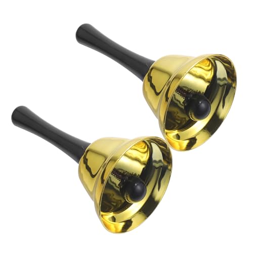 NUOBESTY 2piezas Campana De Mano Metal Retro Campana De Mano Para Servir Cena o Fiesta Estilo Aleatorio