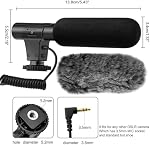 Camera Microphone, M-1 Video Recording Portable Microphone Accessory for DSLR Interview Shotgun Mic for Canon Nikon Sony Fuji Videomic with Windscreen 3.5mm Jack