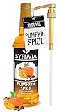 Syruvia Pumpkin Spice Coffee Syrup, Flavored Syrup for Drinks, Lattes, and Desserts β 25.4 fl oz, With Pump