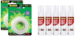 Scotch Magic Tape, Refill Pack, 2 Rolls, 19 Mm X 7.5 M - General Purpose Sticky Tape For Document Repair, Labelling & Sealing