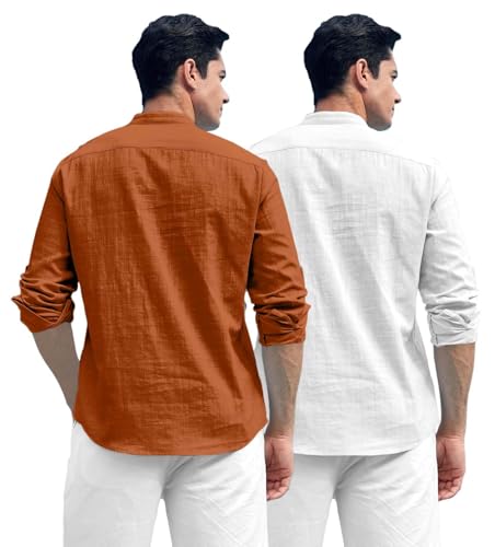 Image of Zombom Men's Kurta || Chinese Collar Long Sleeves || Straight Hip Length Kurtas || Short Kurta for Men || for Festival || Function || Occasion Wear Fancy Kurta for || Best Gifts for Men