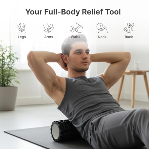 Image of Cult Foam Roller for Deep Tissue Massage - Muscle Recovery, Pain Relief & Mobility Training - Ideal for Gym, Yoga, and Home Workouts- Black