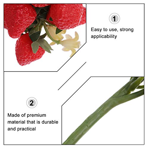 Cabilock Artificial Strawberry Fake Berry With Leaves Hanging Strawberry Decoration Foam Fruit Ornaments For Home Kitchen Wedding Party Decor Random Number #TOP2