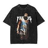 Men's Kanye Music West Vintage Oversized T Shirt Cotton Funny Comfortable Shirts for Men and Women Tees Black Large