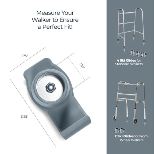 Walker skis Glides for Folding Walkers 4 Pack Walker Accessories Walker Glides for Seniors