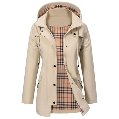 PASUDA Women's Waterproof Hooded Rain Jacket Cover