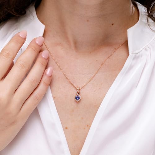 Angara Natural Tanzanite Pendant for Women | Heart Shape Tanzanite Diamond Heart Pendant Necklace in 14K Solid Gold/Silver/Platinum | December Birthday, Anniversary, Gemstone Jewellery Gift3