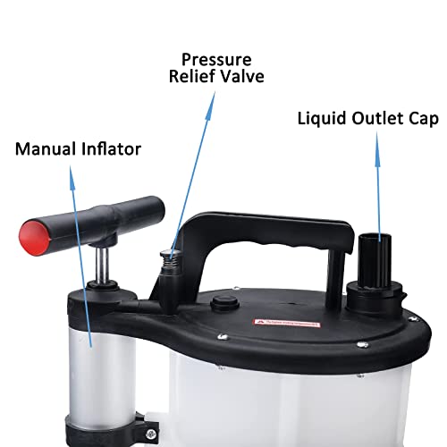 Btshub 9 Liter Fluid Evacuator Manual Oil Changer Vacuum Hand Operated Engine Oil Change Fluid Extractor Pump Tank #TOP1