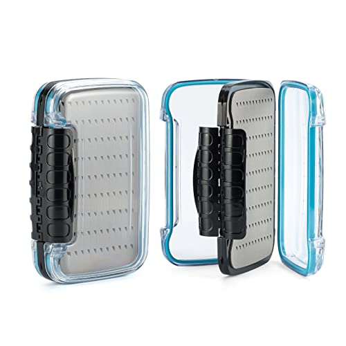 Dr.fish 1 Pcs Fly Fishing Box Waterproof Flies Case Fly Fishing Tackle Box Lightweight Abs Plastic Large Double Sided Transparent Lid Clear View Deep Slot Storage Case Small Size #TOP5