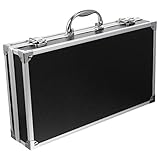 ERINGOGO Aluminum Attache Case - 14inch Lock Metal Briefcase with Ripple Foam, Hard Aluminum Carrying Case, Universal Portable Tool Case for Laptop/Luggage/Instrument, Black