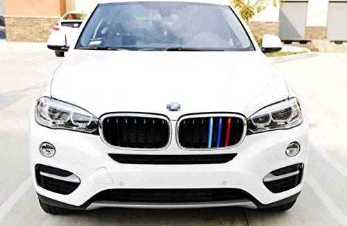 Ijdmtoy ///M-Colored Grille Insert Trims Compatible With 2017-2018 Bmw F16 X6 With 7 Standard Grille Beams (Does Not Fit X6M) #TOP3