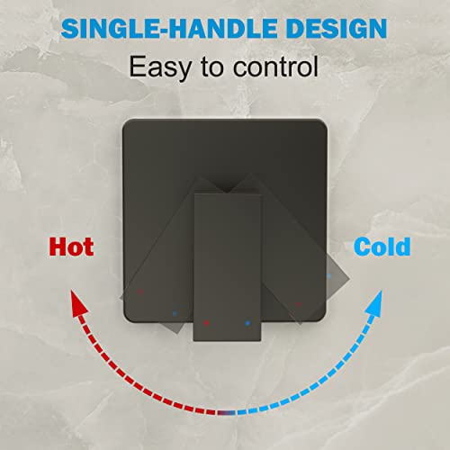 Holispa Black Tub Shower Faucet, Shower Faucet Set With 8-Inch Rainfall Shower Head And Tub Spout, Shower Tub Faucet Set Complete (Included Shower Valve), Tub Shower Trim Kit, Matte Black #TOP6