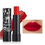 MIESCHER Red Matte Lipstick Tube, Smudge Proof Long Lasting Matte Velvety Lipstick, Intense & Bold Color Matte Lipstick, High Pigmented Matte Lipstick, Halloween Waterproof Lip Gloss for Women(04#Red)