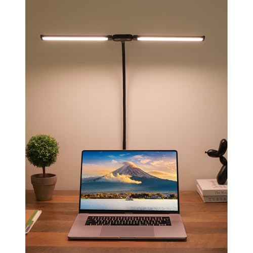VEVOR Eye-Caring LED Desk Lamp for Home Office & Studying, 360° Adjustable Double Head with Timer Function 