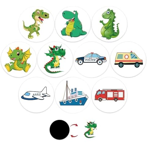 DOMINNE 10PCS Potty Training Stickers Dinosaur Traffic Animal Toilet Target Sticker Reusable Magic Stickers Waterproof Reward Stickers for Boys Girls Cover