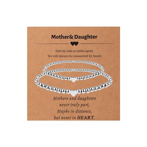 2 Uds Juego de Pulseras para Madre e Hija, Regalos para Madre e Hija Regalos para el dia de la Madre Pulsera para Hija Pulseras para Mamá para Mujer Abuela Regalo de Cumpleaños