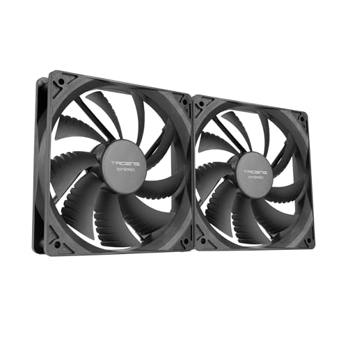 Tacens Anima AF12X2, Kit 2x Ventilateurs 120mm, Fonctionnement Ultra-Silencieux, Paliers FLUXUS, Flux d’Air Optimisé, Structure Renforcée Anti-Vibrations, Performance Thermique Efficace, Noir