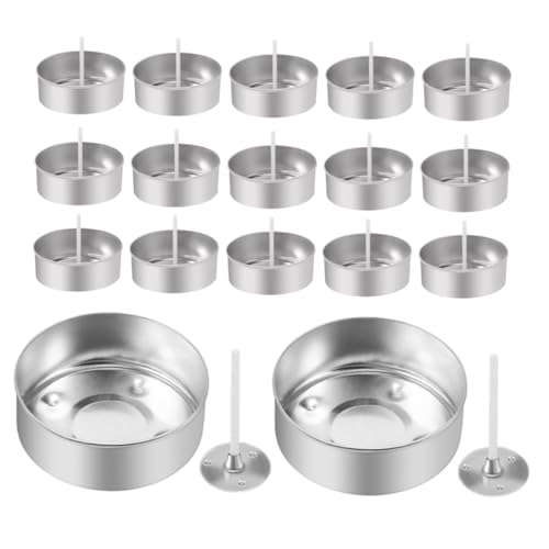 Set de velas tea light con copas de aluminio y mechas