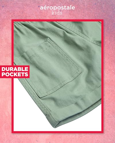 Image of AEROPOSTALE Girls Shorts Set - 2 Piece Soft Short Sleeve Graphic Tees and Twill or Denim Shorts Summer Outfits for Girls