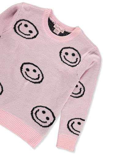 Pink Angel Girls' Allover Smile Sweater - Pink/Black, 3t3