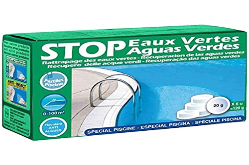 Gre 90147 Stop eaux Vertes en pastilles de 20g, 14 x 5 x 9 cm Vert