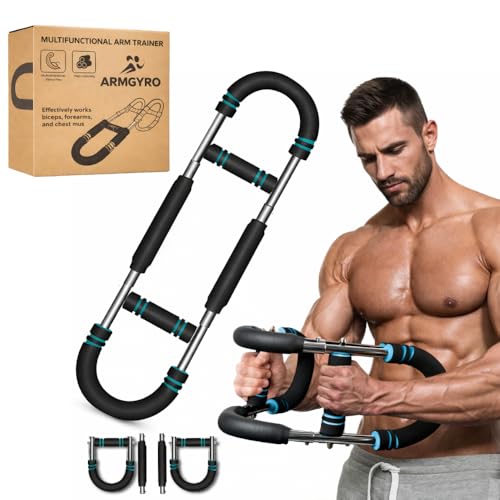 ARMGYRO Arm Twister Trainer Adjustable Chest Expander & Upper Body Workout Bar for Men & Women Heavy Duty Strength Training Tool for Home Fitness Muscle Toning & Endurance