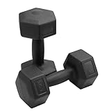 JF HOME BLISS 2x2.5kg/2x7.5kg Hex Dumbbells Pair, Rubber Coated Cast Iron Hexagonal Weights for Home Gym, Strength Training & Fitness (2x2.5kg)